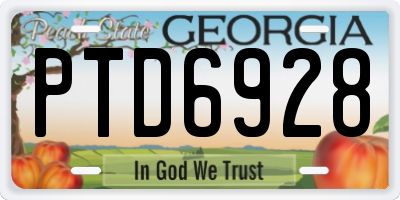 GA license plate PTD6928