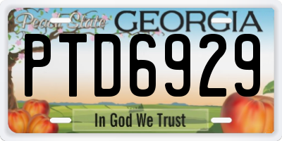 GA license plate PTD6929