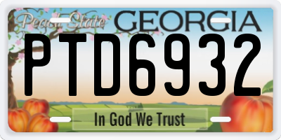 GA license plate PTD6932