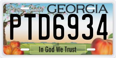 GA license plate PTD6934