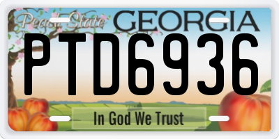 GA license plate PTD6936