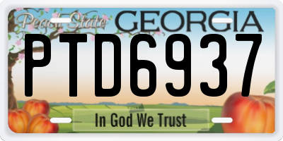 GA license plate PTD6937