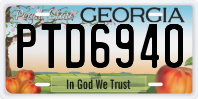 GA license plate PTD6940