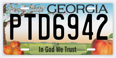 GA license plate PTD6942