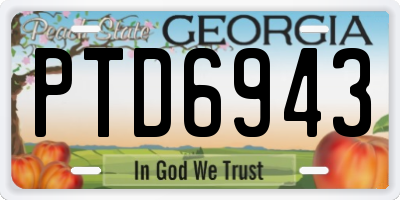 GA license plate PTD6943