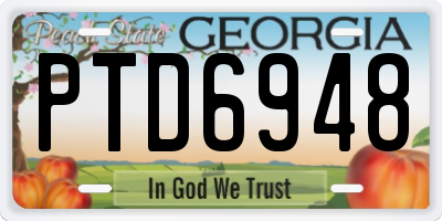 GA license plate PTD6948