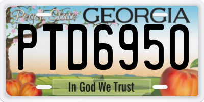 GA license plate PTD6950