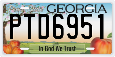 GA license plate PTD6951