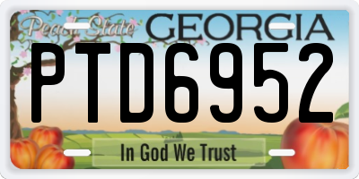 GA license plate PTD6952