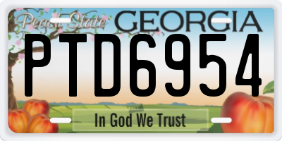 GA license plate PTD6954