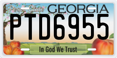 GA license plate PTD6955