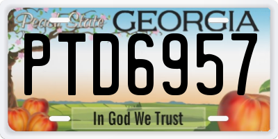 GA license plate PTD6957