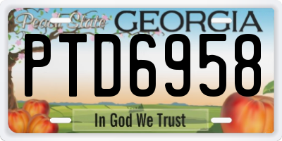GA license plate PTD6958