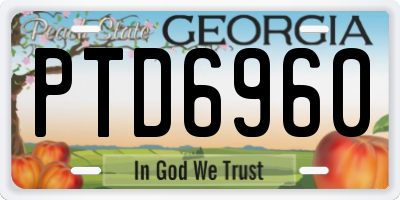 GA license plate PTD6960
