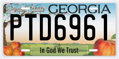 GA license plate PTD6961