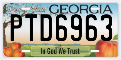 GA license plate PTD6963