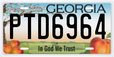 GA license plate PTD6964