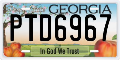 GA license plate PTD6967
