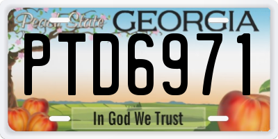 GA license plate PTD6971