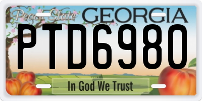 GA license plate PTD6980