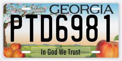 GA license plate PTD6981