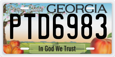 GA license plate PTD6983