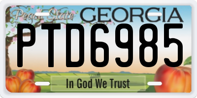 GA license plate PTD6985