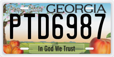 GA license plate PTD6987
