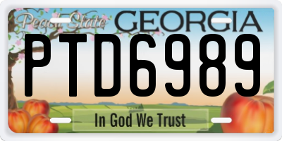 GA license plate PTD6989