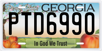 GA license plate PTD6990