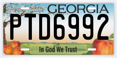 GA license plate PTD6992