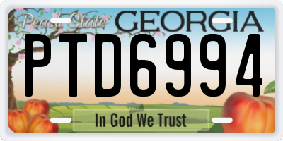 GA license plate PTD6994