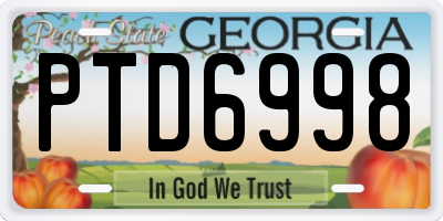 GA license plate PTD6998