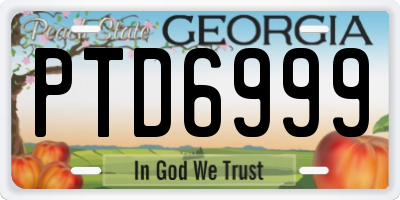 GA license plate PTD6999