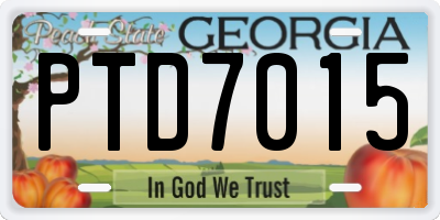 GA license plate PTD7015