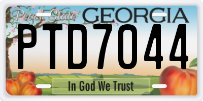 GA license plate PTD7044