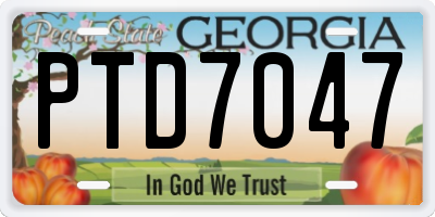 GA license plate PTD7047