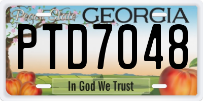 GA license plate PTD7048