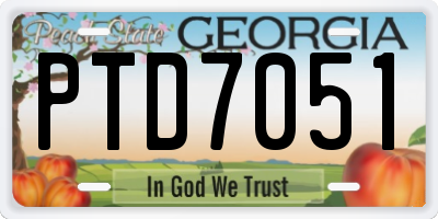 GA license plate PTD7051