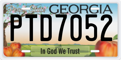 GA license plate PTD7052