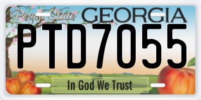 GA license plate PTD7055