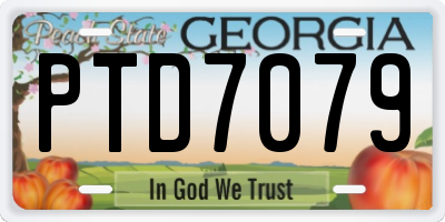 GA license plate PTD7079