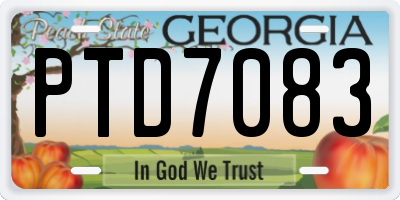 GA license plate PTD7083