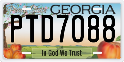 GA license plate PTD7088