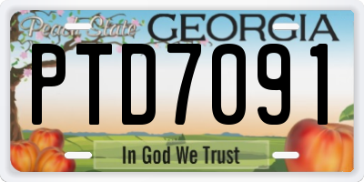 GA license plate PTD7091