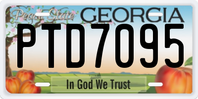 GA license plate PTD7095