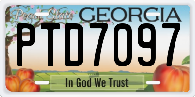GA license plate PTD7097