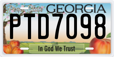 GA license plate PTD7098
