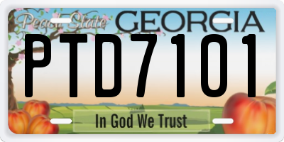 GA license plate PTD7101