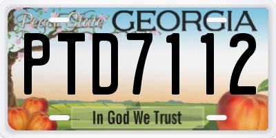GA license plate PTD7112